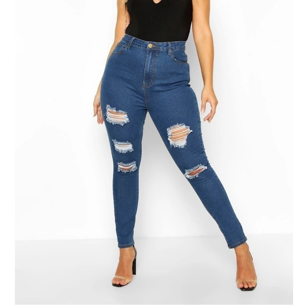 Boohoo distressed skinny jeans